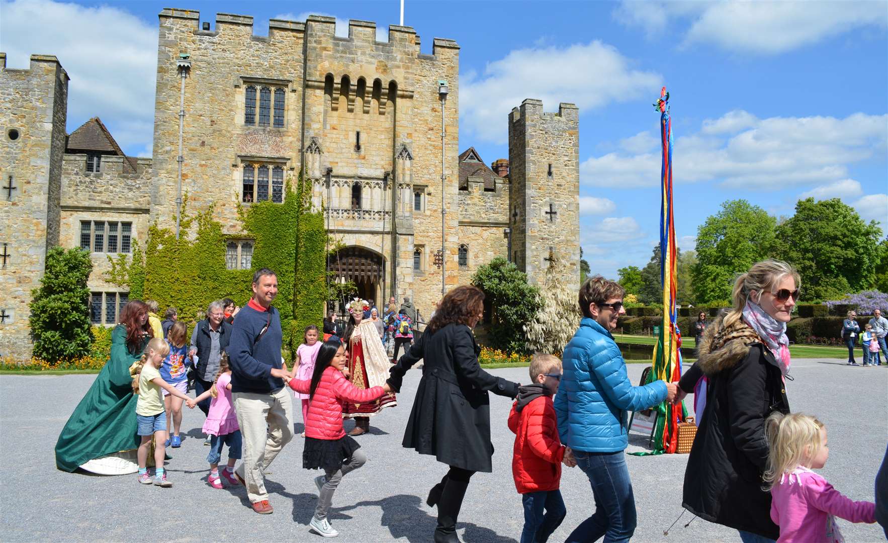 Hever Castle is putting on a host of May Day activities, from maypole dancing to costumed characters. Picture: Hever Castle and Gardens